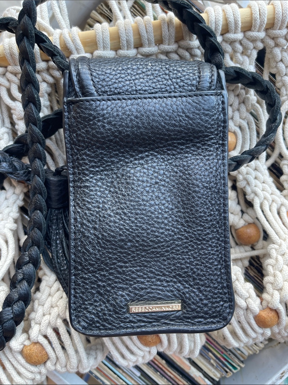 Rebecca Minkoff Isobel Black Phone Leather Crossbody Bag/Purse - Picture 2 of 3